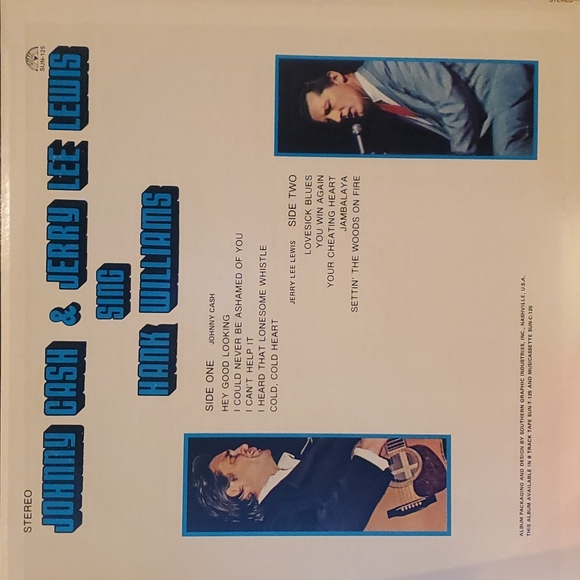 Johnny Cash & Jerry Lee Lewis Sing Hank Williams Vinyl Record - Picture 2 of 2